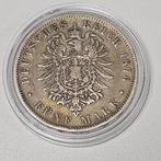 Zilvern 5 mark 1876 wuerttemberg, Postzegels en Munten, Ophalen of Verzenden, Duitsland, Zilver