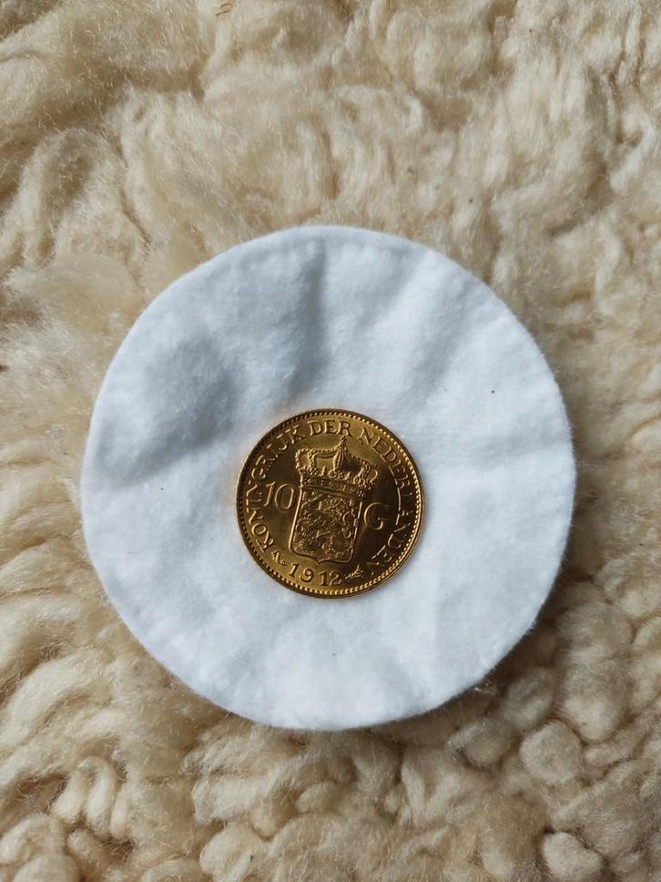 Gouden Tientje 1912 Wilhelmina FDC, Postzegels en Munten, Munten | Nederland, Ophalen