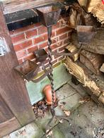 Mooie oude metalen (ijzeren) kandelaar, Antiek en Kunst, Ophalen, Overige materialen