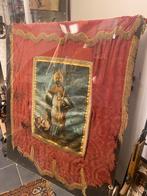 Antiek Sint Nicolaas Vaandel/Banner - eind 17e eeuws - gesig, Antiek en Kunst, Antiek | Religie, Ophalen of Verzenden