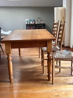 grenen tafel met 6 stoelen, Huis en Inrichting, Tafels | Eettafels, Ophalen, Gebruikt, 50 tot 100 cm, Landelijk