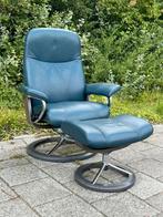 Stressless Relaxfauteuil met voetenbank, Ophalen, Zo goed als nieuw, 50 tot 75 cm, Leer