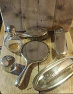 Verzorgingsset verzilverd borstel handspiegel parfum zalfpot, Ophalen, Gebruikt, Gehele gezicht, Verzorging