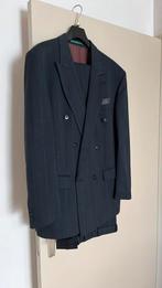 Donkerblauw  met grijs streepje kostuum mt 50, Ophalen of Verzenden, Zo goed als nieuw, Maat 48/50 (M), Blauw