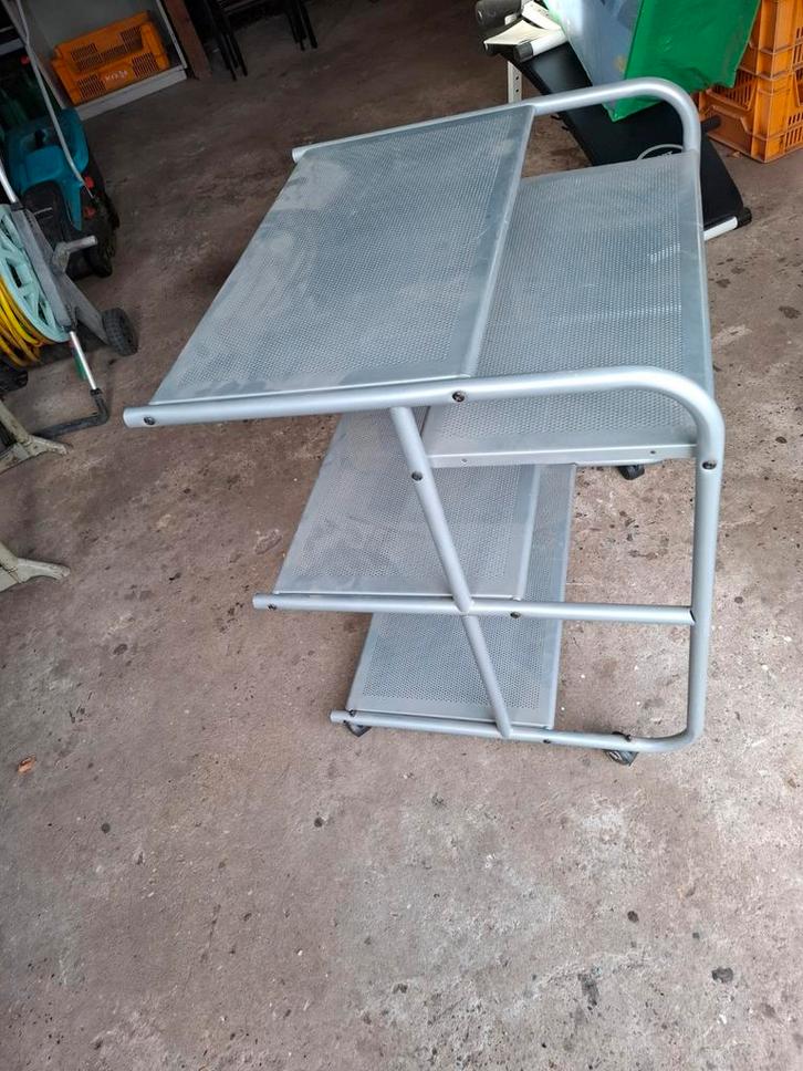 Computertafel, Huis en Inrichting, Tafelonderdelen, Gebruikt, Tafelblad, Minder dan 50 cm, Minder dan 50 cm, Rechthoekig, Metaal