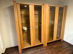 Luxe vitrinekasten, Ophalen, Strak, 100 tot 150 cm, Eikenhout