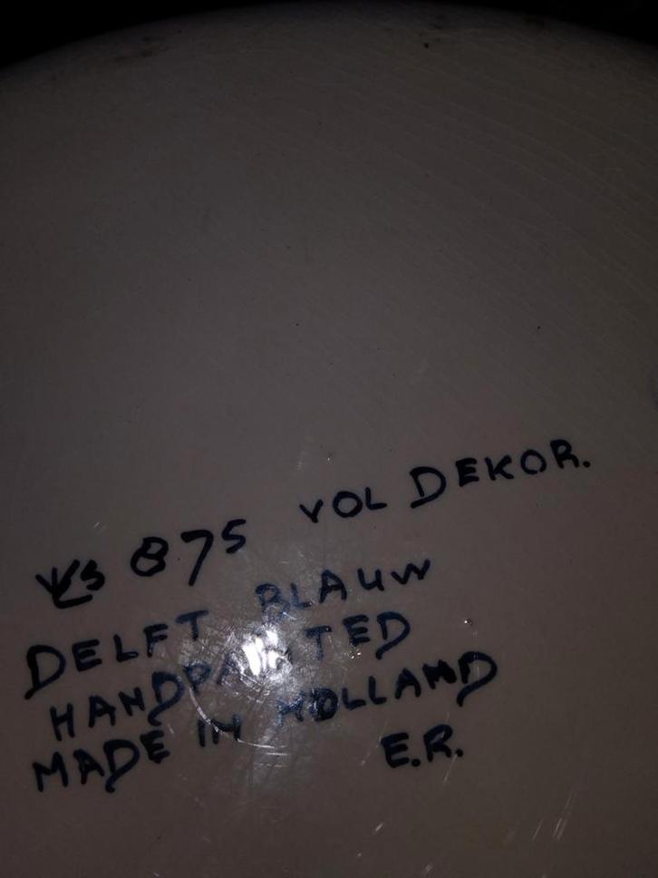 Delfts Blauw Bord - Handgeschilderd, Antiek en Kunst, Antiek | Keramiek en Aardewerk, Ophalen of Verzenden