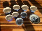 9 blauwe schaaltjes, Ophalen of Verzenden, Overige stijlen, Aardewerk, Schaal of Schalen