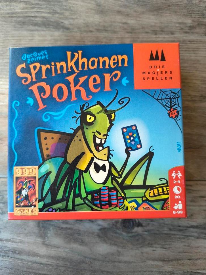 Sprinkhanen Poker - Leuk kaartspel!, Hobby en Vrije tijd, Gezelschapsspellen | Kaartspellen, Zo goed als nieuw, Een of twee spelers