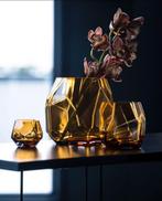 Warm bruine vaas glas, Overige kleuren, Ophalen of Verzenden, Minder dan 50 cm, Glas