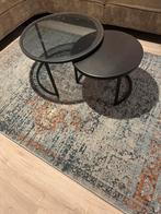 2 delig salontafel, Ophalen, 100 tot 150 cm, Rond, 50 tot 100 cm