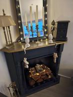 Brocante Vintage Haardschouw met Spiegel, Antiek en Kunst, Curiosa en Brocante, Ophalen