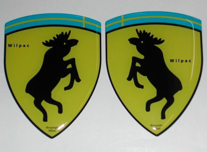 Sticker van steigerende eland -ook 3D- voor. Volvo &. SAAB., Auto diversen, Auto-accessoires, Nieuw, Ophalen of Verzenden