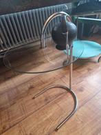 Bijzettafels (genre art deco) glas+met 2st €25 pst, Huis en Inrichting, 45 tot 60 cm, Minder dan 55 cm, Rond, Ophalen of Verzenden