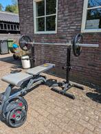 Apex Halterbank + Verstelbare Steunen + 220cm Barbell, Ophalen, Zo goed als nieuw