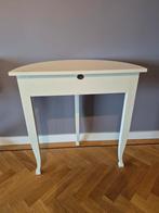 Halfronde houten sidetable tafel (wit) met 3 sierlijke poten, Huis en Inrichting, Tafels | Sidetables, Ophalen, Gebruikt, 50 tot 100 cm