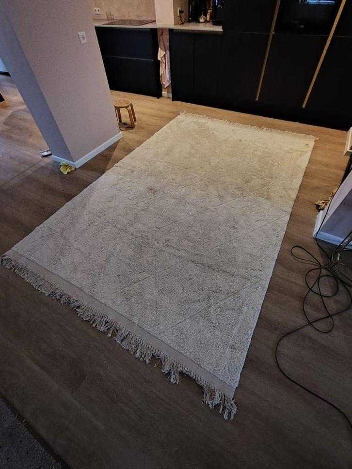 Vloerkleed, Huis en Inrichting, Stoffering | Tapijten en Kleden, Gebruikt, 150 tot 200 cm, 200 cm of meer, Rechthoekig, Crème