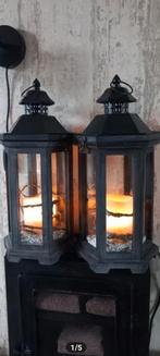 2 x lantaarn met lampje electr met snoer en schakelaar, Huis en Inrichting, Woonaccessoires | Overige, Ophalen