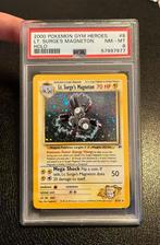 Lt. Surge’s Magneton Gym Heroes PSA 8 Pokémon kaart, Ophalen of Verzenden, Zo goed als nieuw, Losse kaart