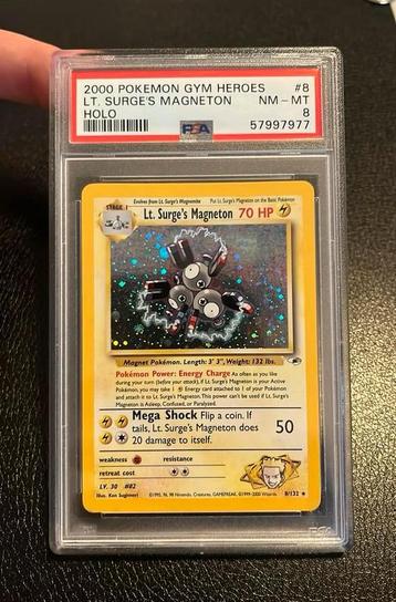 Lt. Surge’s Magneton Gym Heroes PSA 8 Pokémon kaart beschikbaar voor biedingen