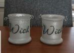 2 waxinelichtjes houders wish, Diversen, Kerst, Ophalen of Verzenden, Gebruikt