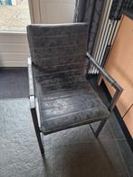 stoelen met stalen frame, Ophalen of Verzenden, Gebruikt, Leer, Vier