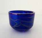 Glazen bakje blauw goudkleur parelmoerglans Malta 3896-g, Antiek en Kunst, Ophalen of Verzenden