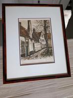 Mooie litho van Roger Hebbelinck,het begijnhof in Brugge, Antiek en Kunst, Kunst | Litho's en Zeefdrukken, Ophalen