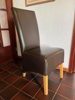 ZGAN 6 eetkamerstoelen bruin leer, Ophalen, Zo goed als nieuw, Bruin, Leer