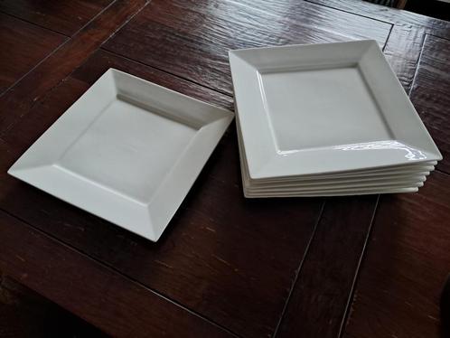 Set van 8 dinerborden vierkant Xenos porselein, Huis en Inrichting, Keuken | Servies, Zo goed als nieuw, Bord(en), Overige stijlen
