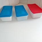 3x Bewaarbakjes met Deksel - Blauw & Rood, Ophalen of Verzenden, Gebruikt, Rood, Bak of Kom