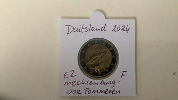 Speciale 2 euromunt uit Duitsland 2024 met letter F beschikbaar voor biedingen