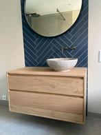 Massief eiken Badmeubel, Huis en Inrichting, Badkamer | Badkamermeubels, Ophalen of Verzenden, Zo goed als nieuw, 25 tot 50 cm