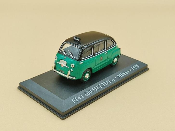 29795: Fiat 600 Multipla - Milano Taxi - 1958 - Atlas 1:43, Hobby en Vrije tijd, Modelauto's | 1:43, Zo goed als nieuw, Auto, Overige merken