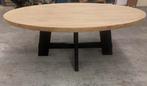 Eiken ovale tafel + eiken onderstel! 200x110cm, 200 cm of meer, Nieuw, Ophalen of Verzenden, Vijf personen of meer