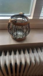 Gratis Windlicht met Metalen Frame, Huis en Inrichting, Ophalen, Gebruikt, Bruin, Metaal