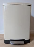 Kwantum beige duo prullenbak 40 liter, Huis en Inrichting, Woonaccessoires | Prullenbakken, Ophalen, Zo goed als nieuw