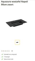 Aquazuro wastafel 90cm zwart composiet van €349 voor €200, Huis en Inrichting, 75 cm of meer, Nieuw, Minder dan 100 cm, Wasbak of Wastafel