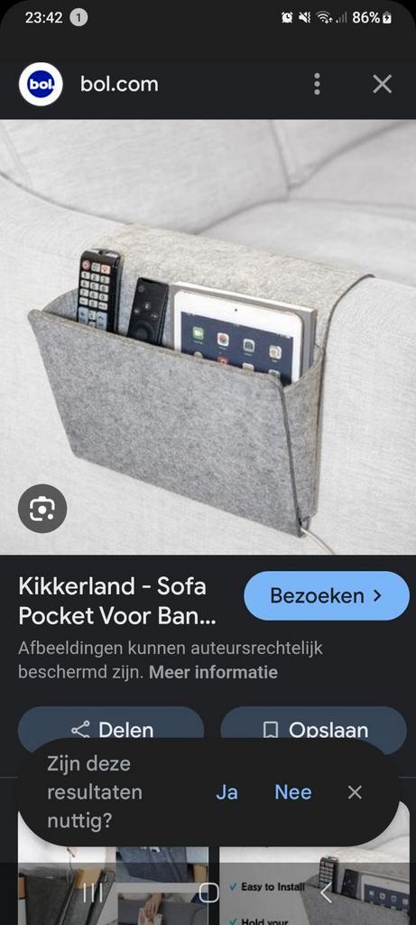 Kikkerland Sofa Pocket - Bank Organizer - Grijs Vilt, Huis en Inrichting, Woonaccessoires | Overige, Nieuw, Ophalen
