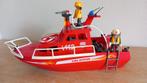 Playmobil brandweerboot met echte watertank setn 3128, Ophalen of Verzenden, Zo goed als nieuw