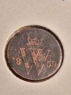 Koperen halve cent 1859 - Willem III, Postzegels en Munten, Munten | Nederland, Verzenden, Koning Willem III, Losse munt