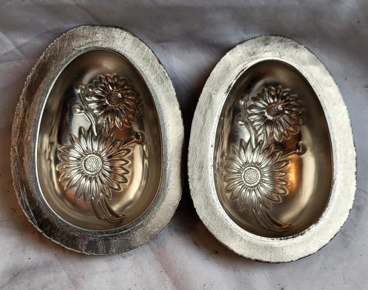 Unieke oude dubbele chocoladevormen: BLOEMEN (2X), Antiek en Kunst, Curiosa en Brocante, Ophalen of Verzenden