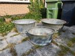Drie zinken teilen, Tuin en Terras, Bloembakken en Plantenbakken, Ophalen, Minder dan 60 cm, Rond, Zo goed als nieuw