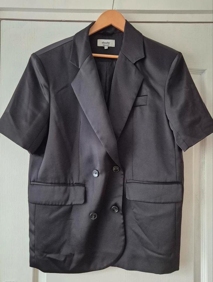 Oversized Blazer Korte Mouw Zwart By Monica  maat M/L, Kleding | Dames, Jasjes, Kostuums en Pakken, Zo goed als nieuw, Jasje, Maat 38/40 (M)