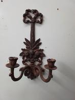 8770)  mooie gietijzeren kaars kandelaar hanger hoog 35cm, Ophalen of Verzenden, Metaal, 25 tot 50 cm