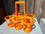 Retro oranje flessendrager van GENSINI, ITALIË, Kunststof, Gebruikt, 5 tot 15 flessen, Ophalen of Verzenden