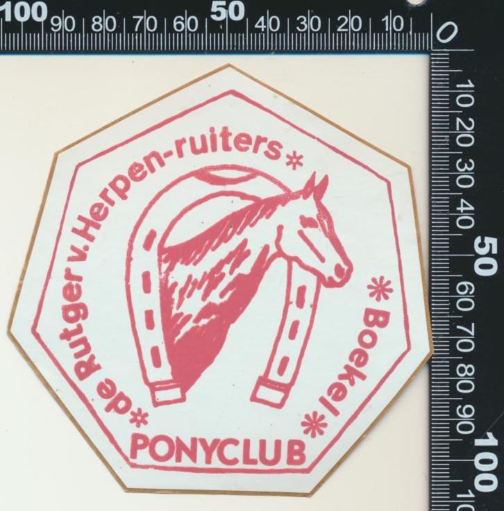 Sticker: Ponyclub De Rutger van Herpen Ruiters - Boekel, Verzamelen, Stickers, Zo goed als nieuw, Dier en Natuur, Ophalen of Verzenden