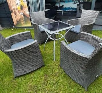 Wicker tuinset antraciet grijs beschikbaar voor biedingen