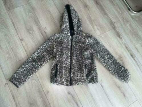 Dress like flo jas jasje bontjas 152 panterprint winterjas, Kinderen en Baby's, Kinderkleding | Maat 152, Gebruikt, Meisje, Jas