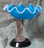 Antiek opaline glazen ringenbakje / zoutvaatje cherubijntje, Antiek en Kunst, Antiek | Glas en Kristal, Ophalen of Verzenden